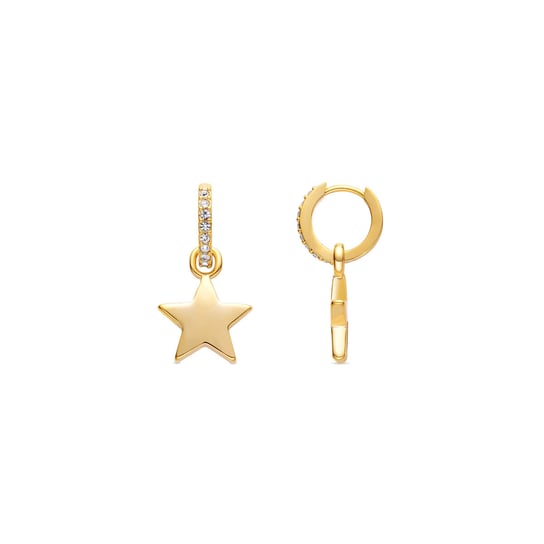 Kolczyki Luxenter Star z błyszczącymi cyrkoniami, wykończone 18-karatowym żółtym złotem Luxenter