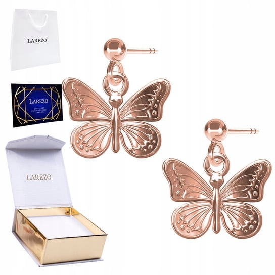 Kolczyki Motyl Motylek różowe złoto 925 Inna marka