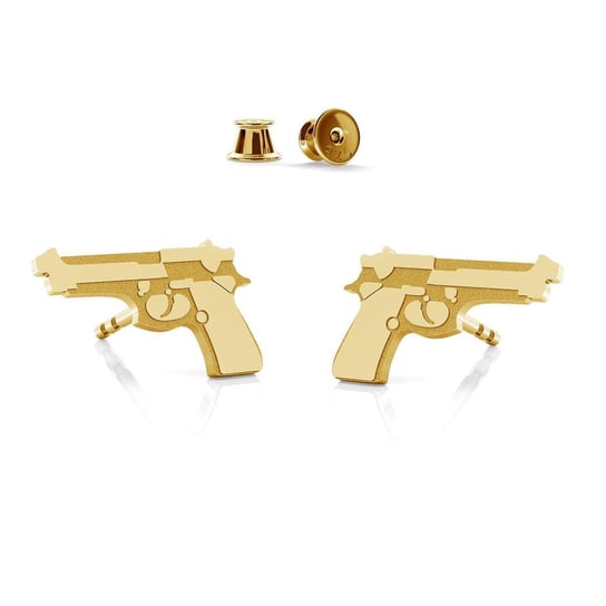 Kolczyki pistolet beretta, srebro 925 : Srebro - kolor pokrycia - Pokrycie żółtym 18K złotem GIORRE