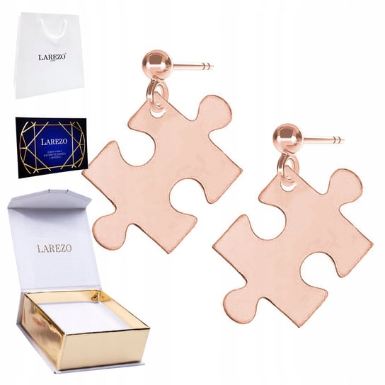 Kolczyki Puzzel Puzzle różowe złoto 925 Inna marka