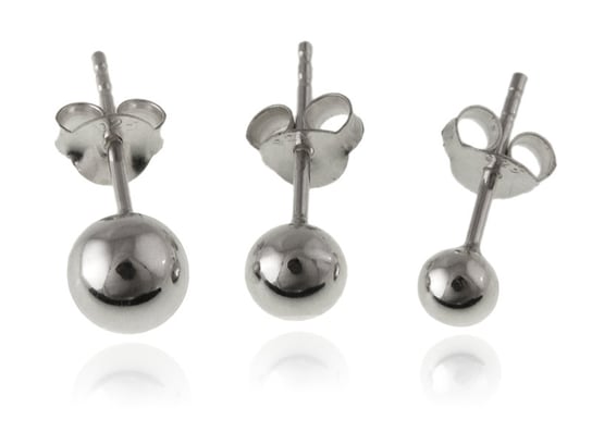 Kolczyki srebrne 3 kulki na jedno ucho k3391 FALANA