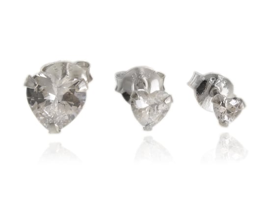 Kolczyki srebrne 3 serca na jedno ucho k3548- 1,8g. FALANA