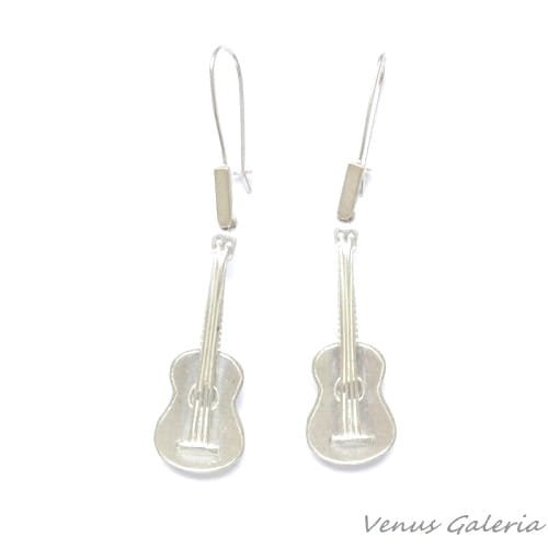 Kolczyki srebrne - Biała gra gitara Venus Galeria