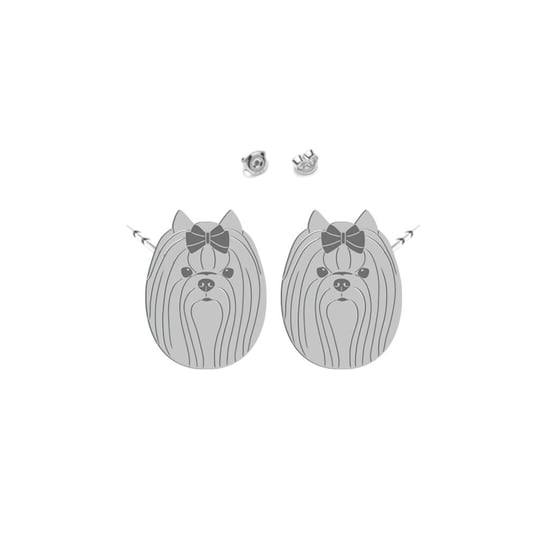Kolczyki Yorkshire Terrier srebro pozłacane - MEJK Jewellery Radziszewska