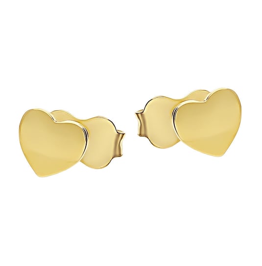 Kolczyki złote serce wypukłe satynowe/sztyft AR X3E12992 próba 585 Sezam
