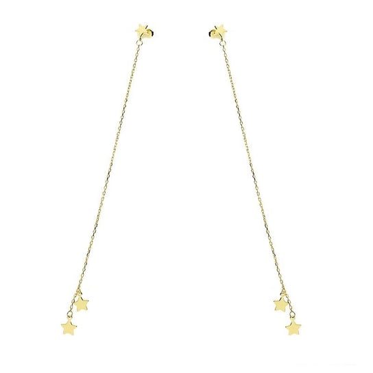 Kolczyki złote wiszące łańcuszki z gwiazdkami nr AR 1586 Au 333 Sezam