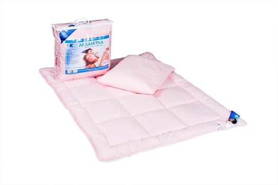 Kołdra dla dzieci 90x120 poduszka 40x60 Aksamitna różowa 100% microfibra AMW AMW