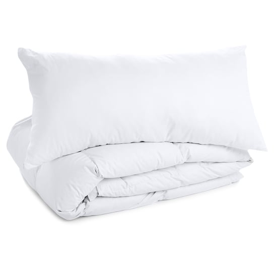 Kołdra zimowa 135x200 cm - Ciepła pikowana pościel do spania biała w zestawie z poduszką 40x80 cm Inna marka