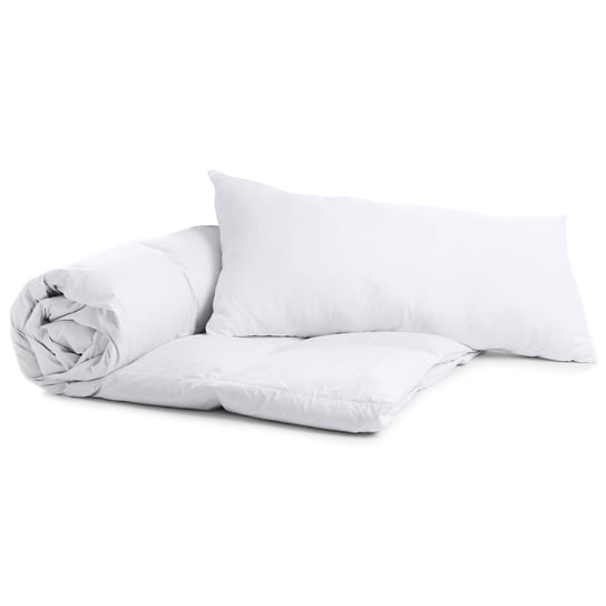 Kołdra zimowa 155x220 cm - Ciepła pikowana pościel do spania biała w zestawie z poduszką 40x80 cm Inna marka