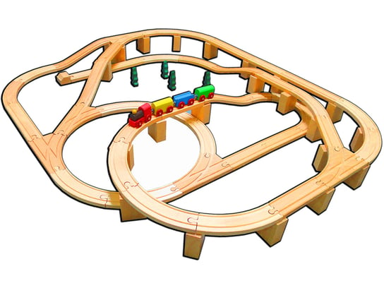 KOLEJKA DREWNIANA XL 75 ELEMENTÓW - METROPOLIA Inna marka