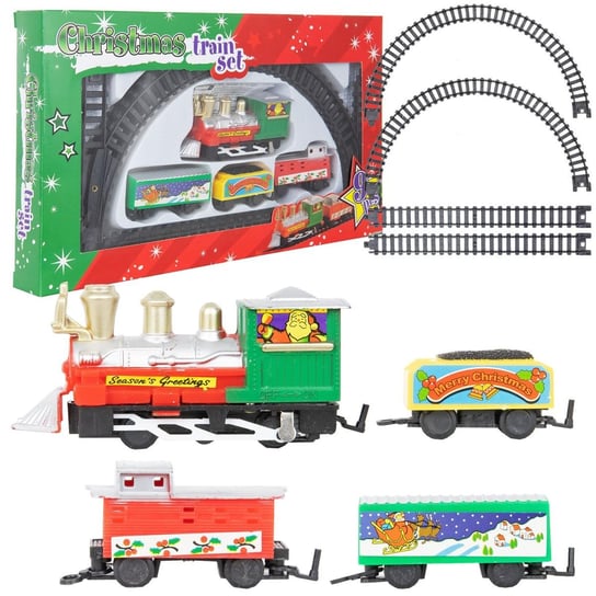Kolejka Elektryczna Pociąg Zabawkowy Na Baterie Świąteczny ASJ Commerce