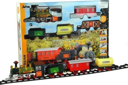 Kolejka Elektryczna Train Set 4 Wagony Lokomotywa Lean Toys