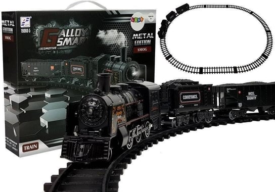 Kolejka Pociąg Metalowy na Baterie Para Wodna Dźwięk Tory Lean Toys