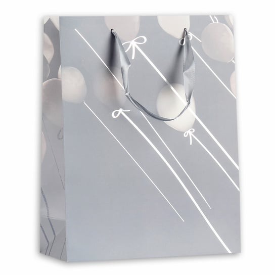Kolekcja Ślubna, torba prezentowa, balony, jasnoszaro-srebrna Empik