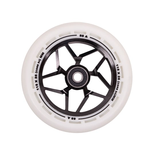 Kółka do hulajnogi LMT L Wheel 115 mm z łożyskami ABEC 9, Czarno-biały LMT