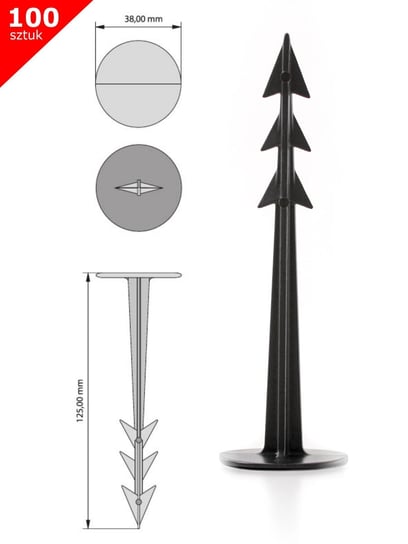 Kołki mocujące GardenPEG 125 mm - 100 szt. PRIMEGARDEN