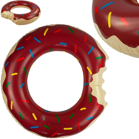 Koło Dmuchane Donut Brązowe Plażowe Pączek MARTOM