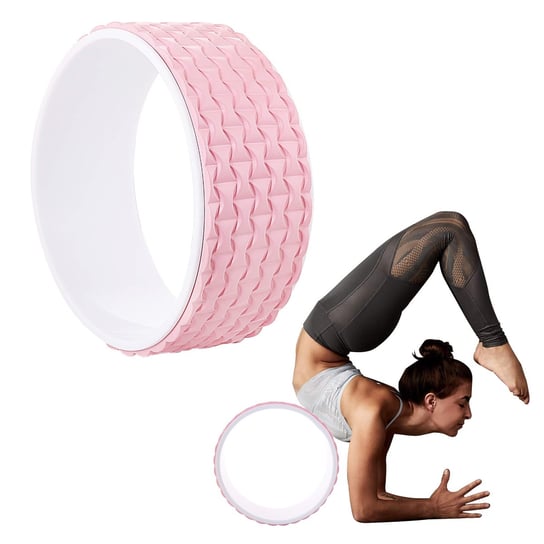 Koło do jogi roller biało-różowe Springos