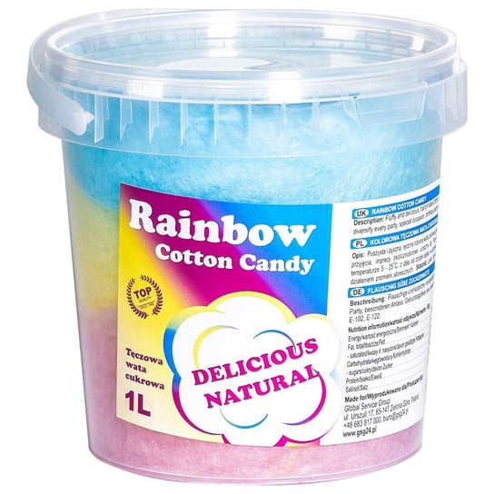 Kolorowa tęczowa wata cukrowa Rainbow Cotton Candy 1L GSG24