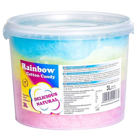 Kolorowa tęczowa wata cukrowa Rainbow Cotton Candy 3L Inna marka
