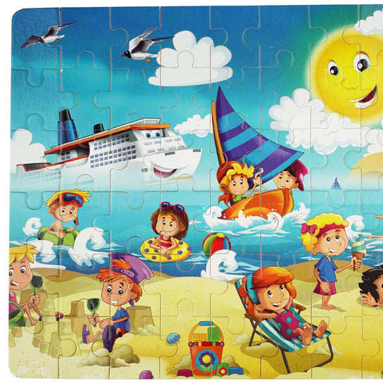 Kolorowa układanka puzzle dla dzieci 40 el. plaża morze KinderSafe
