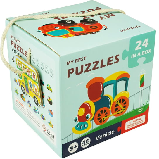 Kolorowa układanka puzzle dla dzieci pojazdy KinderSafe