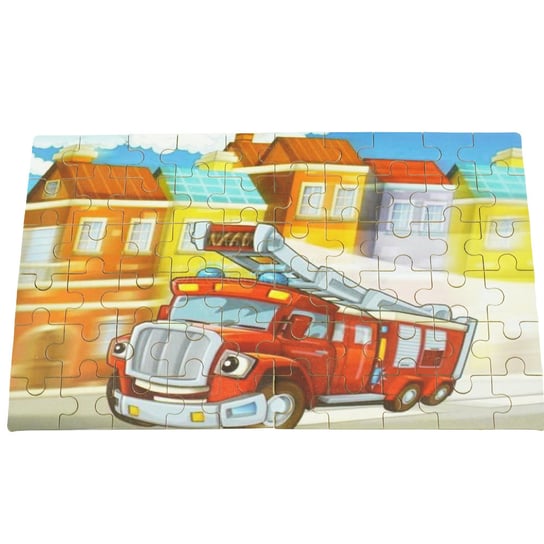 Kolorowa układanka puzzle wóz strażacki 60 elementów KinderSafe
