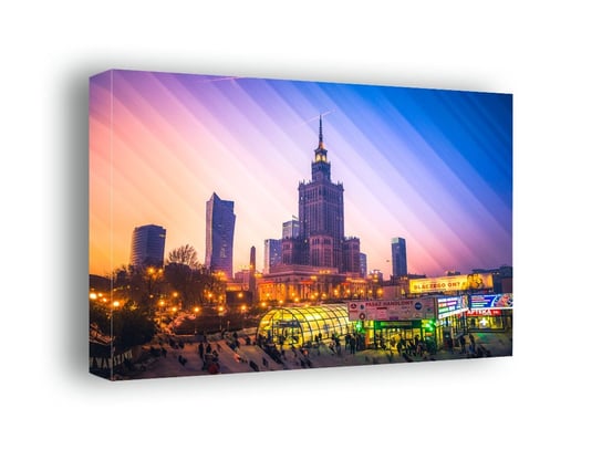 Kolorowa Warszawa Pałac Kultury i Nauki - obraz na płótnie 50x40 cm Inny producent