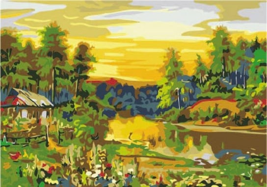 Kolorowa wioska - Malowanie po numerach 30x40 cm ArtOnly