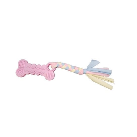 Kolorowa zabawka dla psa - gryzak ze sznurkiem, różowa HEDO