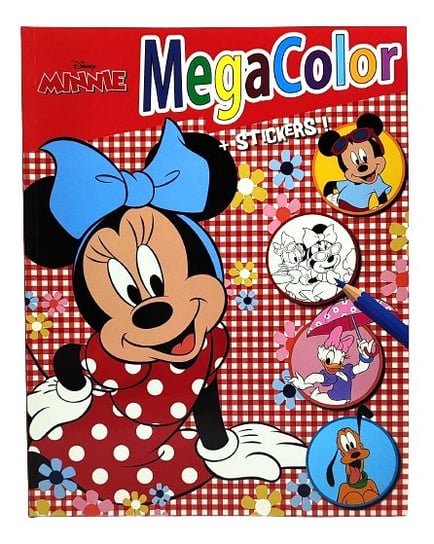 Kolorowanka Myszka Minnie Disney + naklejki. 128 stron, kwiatki Inna marka