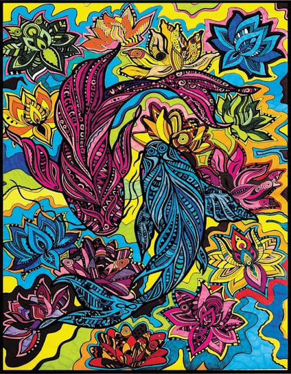 Kolorowanka Welwetowa, Karp YinYang Painting Velvet