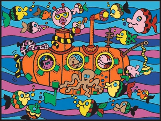 Kolorowanka welwetowa, łódź podwodna Painting Velvet