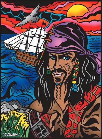 Kolorowanka welwetowa, pirat Painting Velvet
