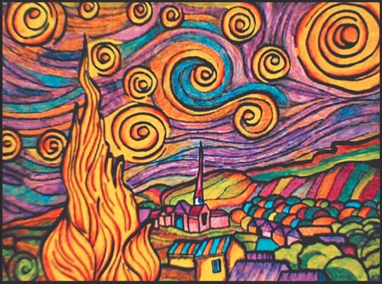 Kolorowanka welwetowa, Van Gogh gwiaździsta noc Painting Velvet