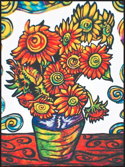 Kolorowanka welwetowa, Van Gogh słoneczniki w wazie Painting Velvet