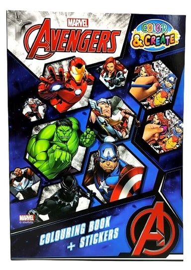Kolorowanka Xxl Marvel Avengers 256 Stron + 4 Arkusze Naklejek Canenco