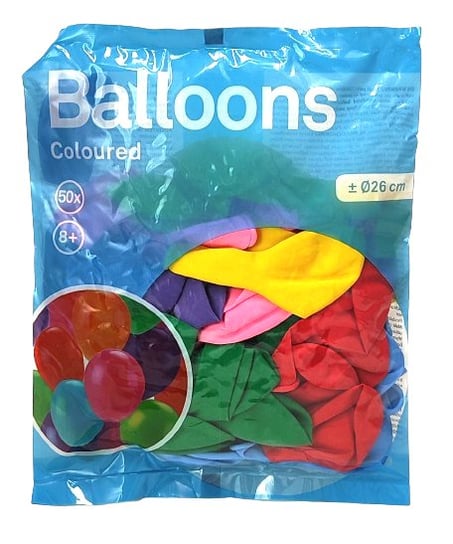 Kolorowe balony - 50 sztuk. Średnica ok. 26 cm Inna marka