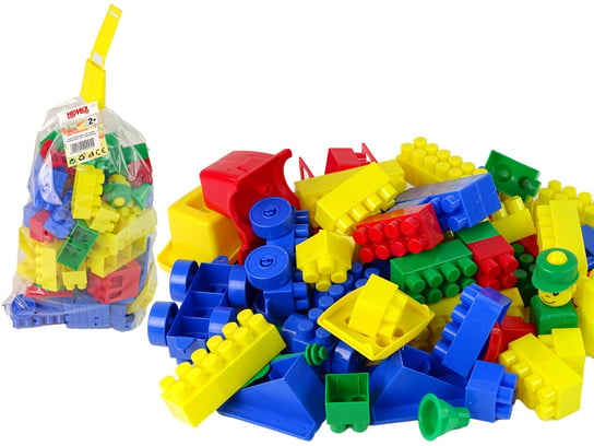 Kolorowe Klocki Konstrukcyjne K2 Średnie 80 Elementów Lean Toys