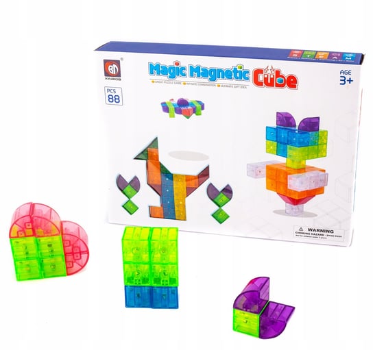 Kolorowe Klocki Magnetyczne 3d Puzzle Przestrzenne Midex
