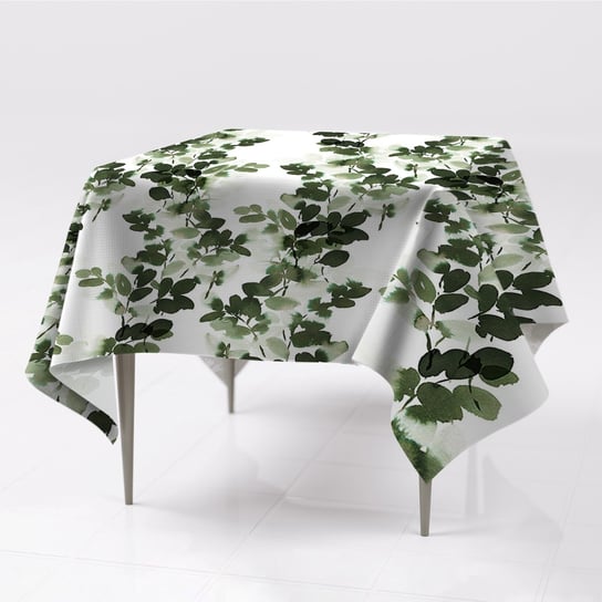 Kolorowe obrusy na stół nowoczesny Zielone liście, Fabricsy, 150x150 cm Fabricsy