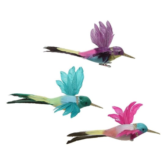 Kolorowe ptaki na klipsie ptaszki dekoracyjne róż Inna marka