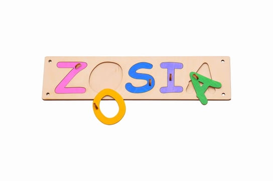 Kolorowe puzzle imię do tablicy manipulacyjnej. Zabawki Sensoryczne