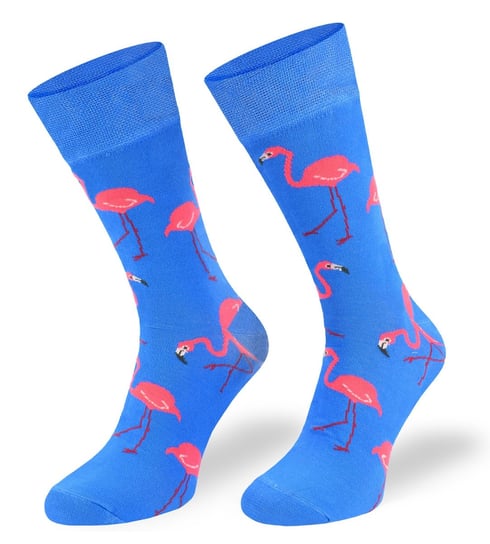 Kolorowe skarpetki, Flamingi niebieskie, 39/42 Comodo