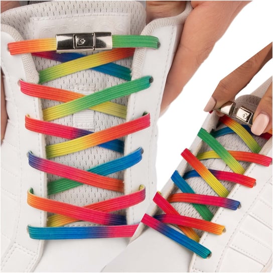 Kolorowe sznurówki bez wiązania do butów sportowych z zapinką dla dzieci Sulpo