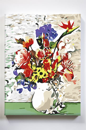 Kolorowy bukiet, kwiaty, kompozycja, malowanie po numerach Akrylowo