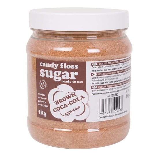 Kolorowy cukier do waty cukrowej brązowy o smaku coca-coli 1kg Inna marka