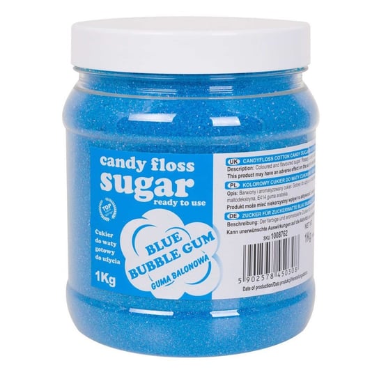 Kolorowy cukier do waty cukrowej niebieski o smaku gumy balonowej 1kg GSG24