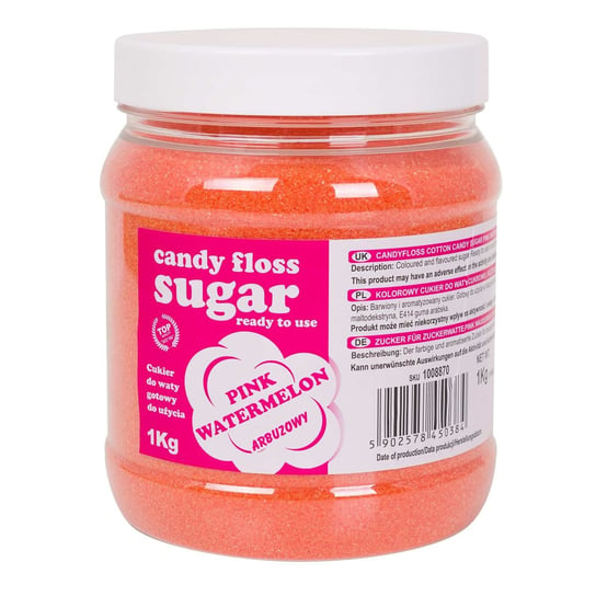 Kolorowy cukier do waty cukrowej różowy o smaku arbuzowym 1kg Inna marka