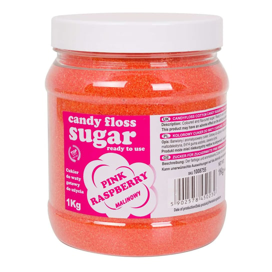 Kolorowy cukier do waty cukrowej różowy o smaku malinowym 1kg Inna marka